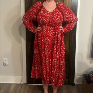 Knox Rose Kaftan Long Sleeve Dress w Belt Size XL